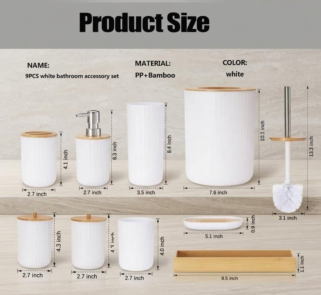 Bathroom Accessories Set, 6 Pieces