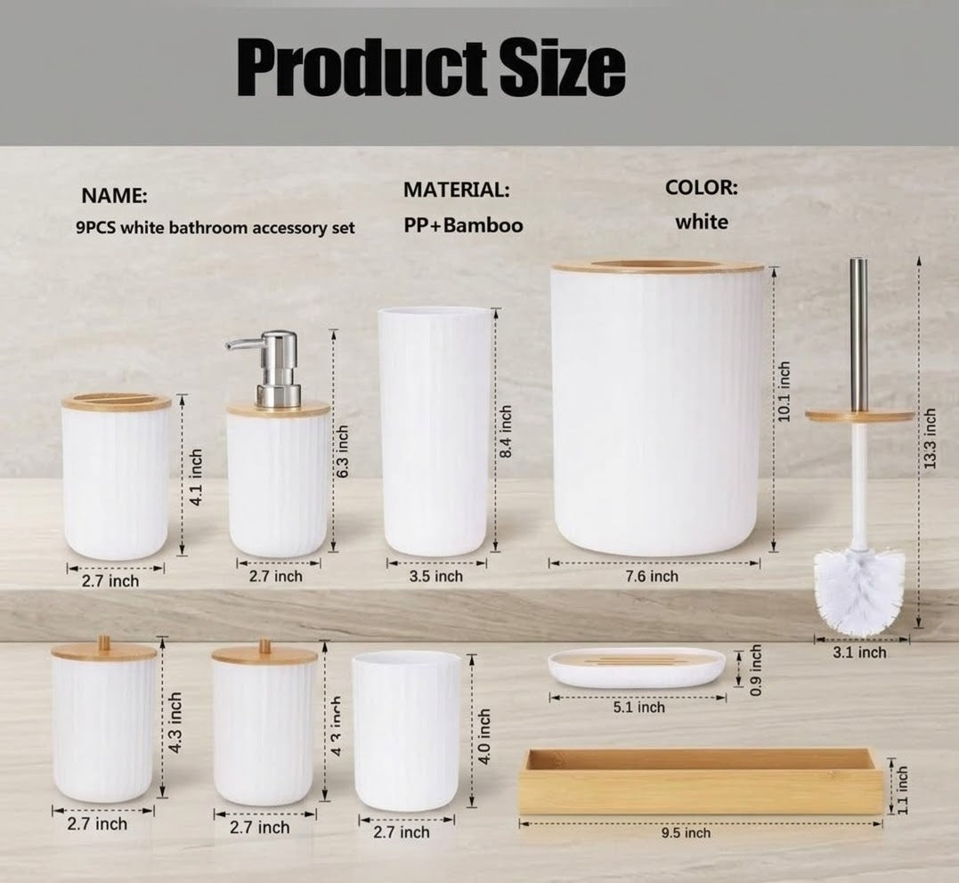 Bathroom Accessories Set, 6 Pieces